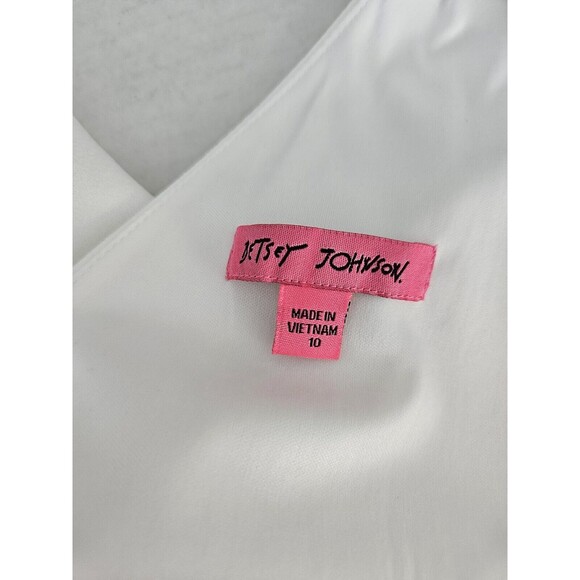 Betsey Johnson White Sheath Mini Dress Open Back Vintage Sz 10 See Measurements - Picture 3 of 10